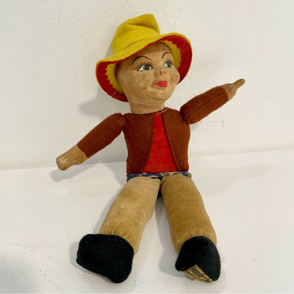 Vintage Norah Wellings Doll 1930s Boy with Mexican Sombrero Fabric Doll - Picture 11 of 12